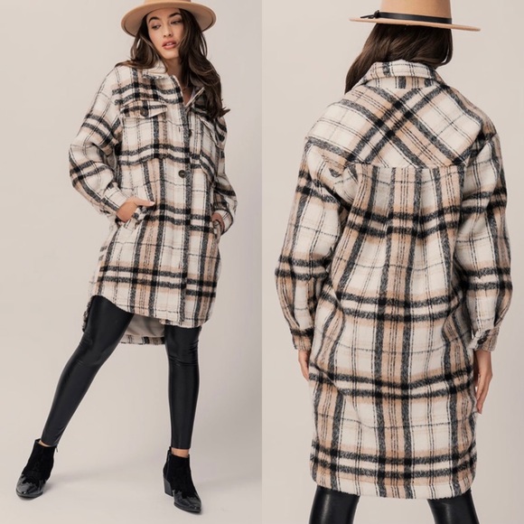 Jackets & Blazers - 🆕longline plaid shacket